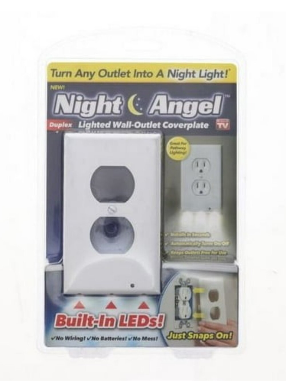 As Seen on TV! Night Angel Duplex Lighted Wall-Outlet Coverplate